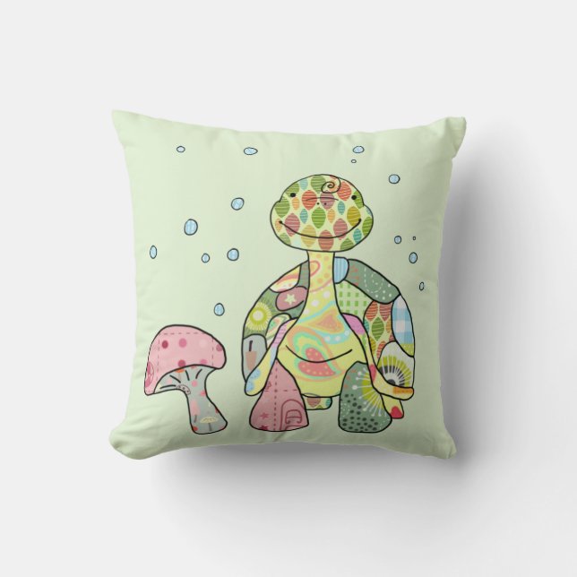 meadow turtle throw pillow (Front)