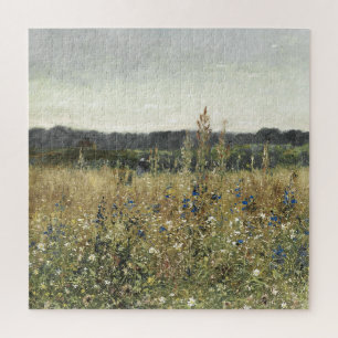 Meadow, vintage oil on canvas, fine art jigsaw puzzle