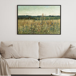 Meadow, vintage oil on canvas, fine art poster