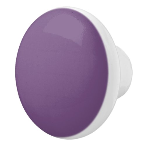 Meadow Violet Solid Color Print Purple Ceramic Knob