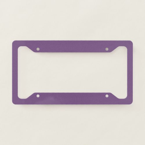 Meadow Violet Solid Color Print Purple License Plate Frame