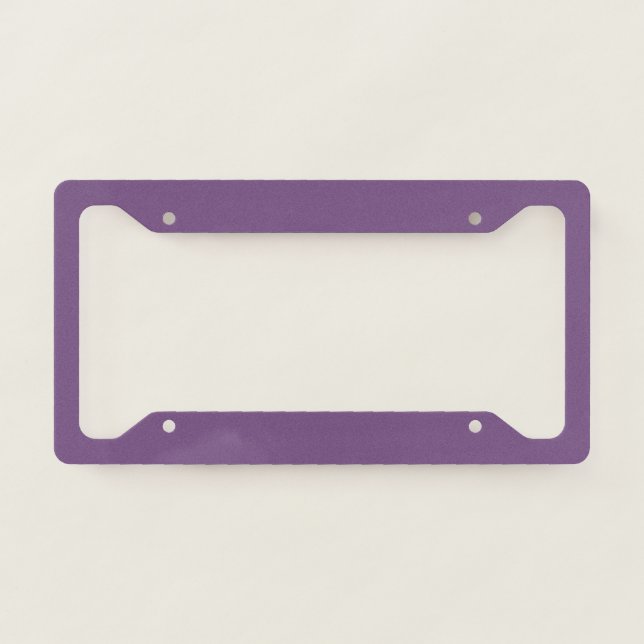Meadow Violet Solid Color Print, Purple License Plate Frame (Front)