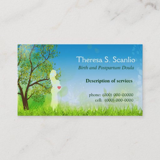 Customizable Meadow Walk Doula Midwife Business Card Template