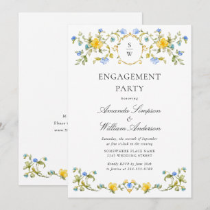 Meadow Watercolor Wildflowers ENGAGEMENT PARTY Invitation