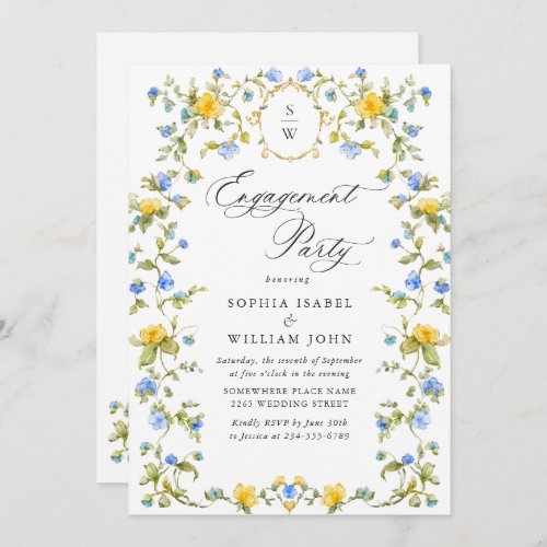 Meadow Watercolor Wildflowers ENGAGEMENT PARTY Invitation