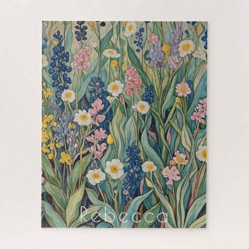 Meadow Whispers Pastel Wildflowers Jigsaw Puzzle