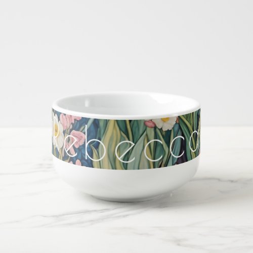 Meadow Whispers Pastel Wildflowers Soup Mug