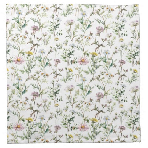 Meadow wild flower delicate pattern cloth napkin