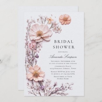 Meadow Wildflower Bohemian Bridal Shower Invitation by Elle_Design at Zazzle