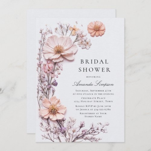 Meadow Wildflower Bohemian Bridal Shower Invitation