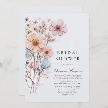 Meadow Wildflower Bohemian Bridal Shower Invitation by Elle_Design at Zazzle