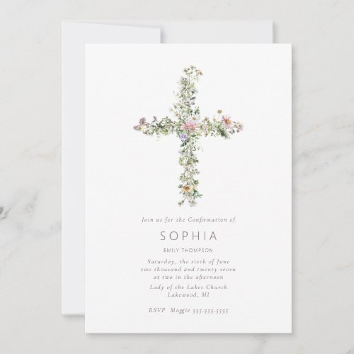 Meadow wildflower cross Confirmation Celebration