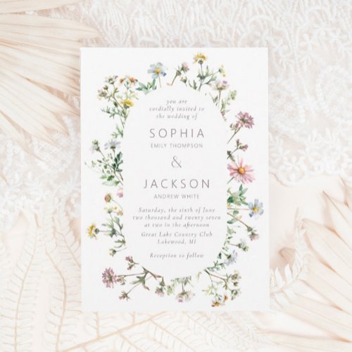 Meadow Wildflower Delicate Wedding Invitation