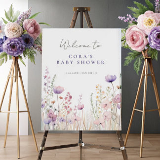 Meadow Wildflower Field Baby Shower Woodland Foam Board