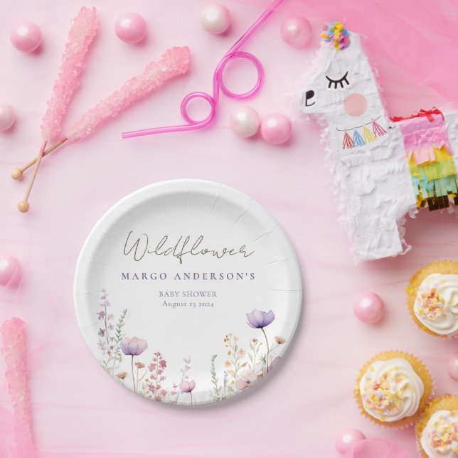 Meadow Wildflower Field Baby Shower Woodland Paper Plates (Party)