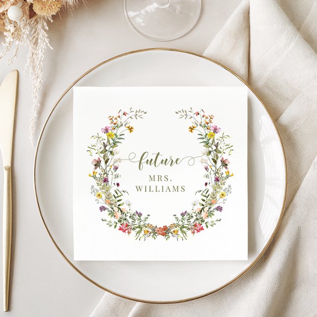Meadow WildFlower Future Mrs Bridal Shower Napkins (Creator Uploaded)