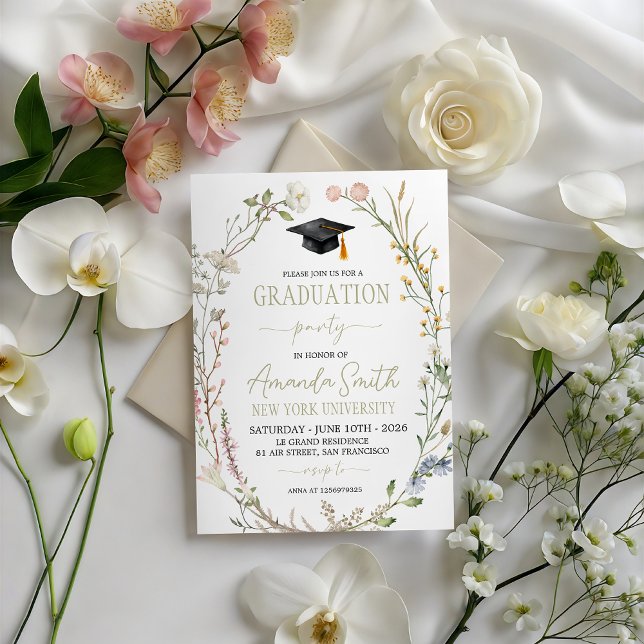 Meadow Wildflower Graduation Party Invite (Creator Uploaded)