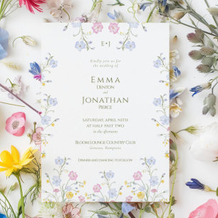 Meadow Wildflower Green Garden Wedding Invitation