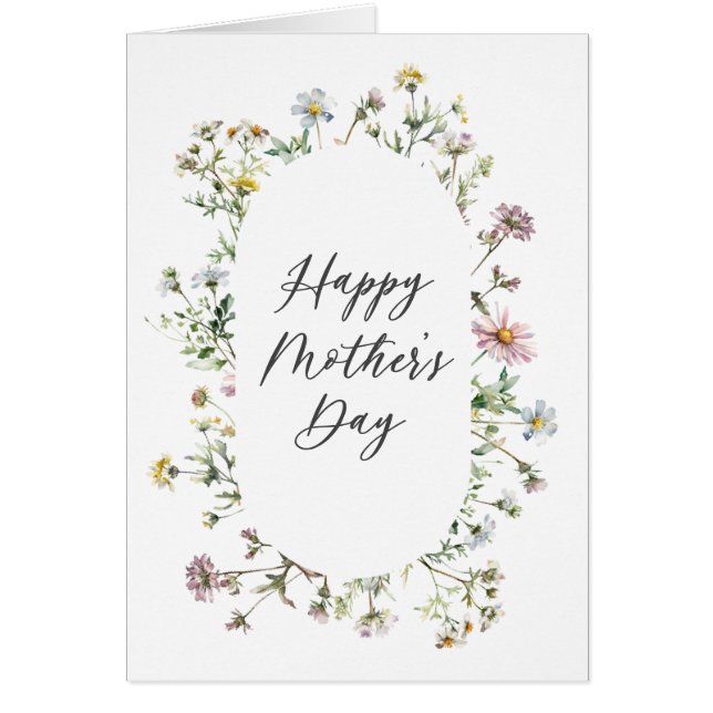 Meadow Wildflower Mothers Day Cards (Front)