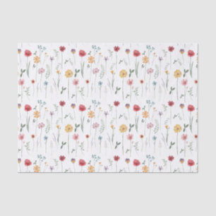 Meadow Wildflower Pattern Cottagecore Boho Vibe Tissue Paper
