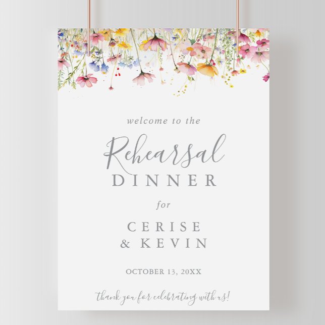 Meadow Wildflower Rehearsal Dinner Welcome  Poster (Creator Uploaded)