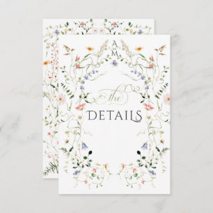 Meadow Wildflower Rustic Boho Photo Wedding Enclosure Card
