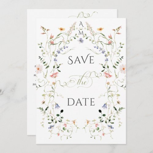 Meadow Wildflower Rustic Boho Photo Wedding Save The Date