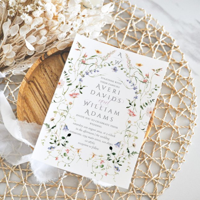 Meadow Wildflower Rustic Boho Wedding Invitation (Creator Uploaded)