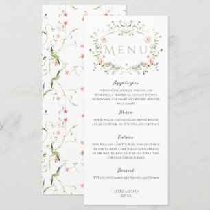 Meadow Wildflower Rustic Boho Wedding Menu