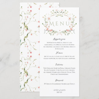 Meadow Wildflower Rustic Boho Wedding Menu