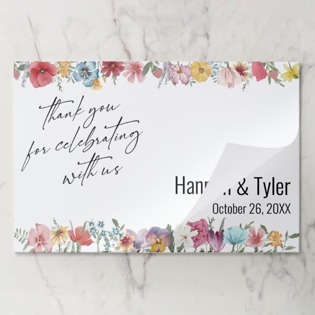 Meadow Wildflower Thank You Paper Placemats (Folded)