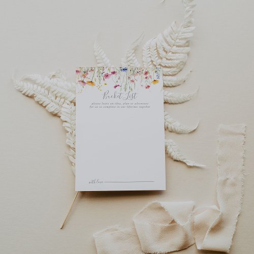 Meadow Wildflower Wedding Bucket List Cards