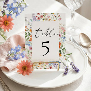 Meadow Wildflower Wedding Reception Table Number
