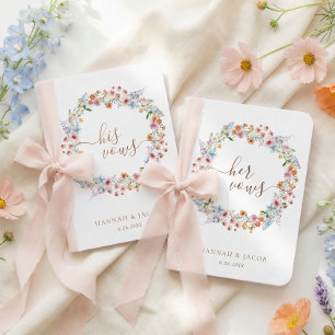 Meadow Wildflower Wedding Vows Foil Vow Books