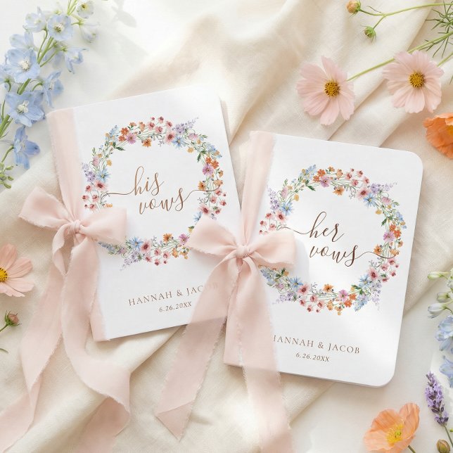 Meadow Wildflower Wedding Vows Foil Vow Books (Creator Uploaded)