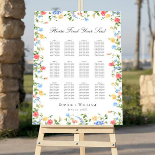 Meadow Wildflowers 12 Tables SEATING CHART Foam Board