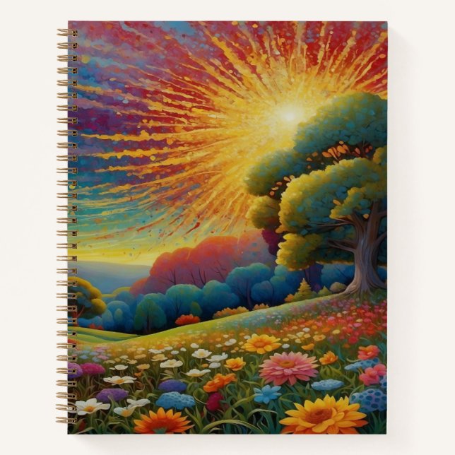 Meadow Wildflowers Colorful Art Notebook (Front)