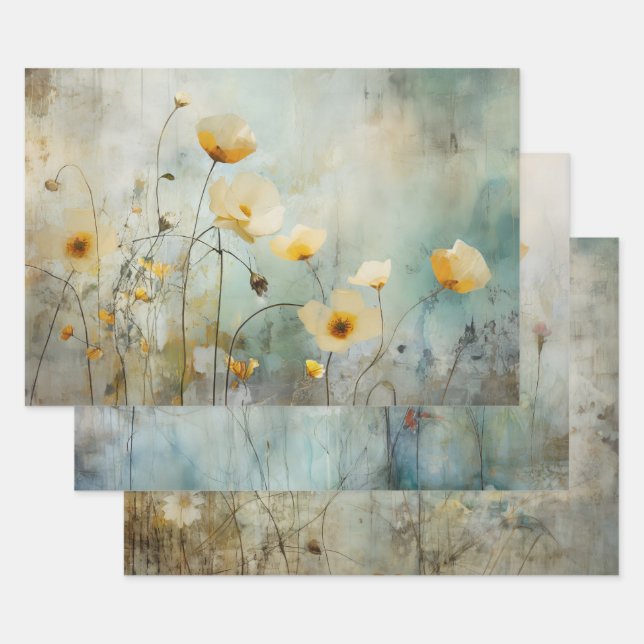 MEADOW WILDFLOWERS DECOUPAGE DECORATIVE PAPER (Set)