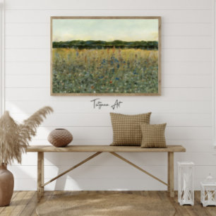 Meadow Wildflowers Field Vintage Painting Poster