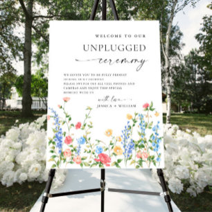 Meadow Wildflowers Unplugged Wedding Ceremony Foam Board