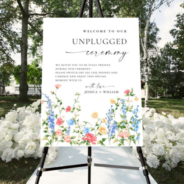 Meadow Wildflowers Unplugged Wedding Ceremony Foam Board (Creator Uploaded)