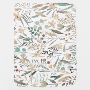 Meadow Wildflowers: Watercolor Charm. Baby Blanket
