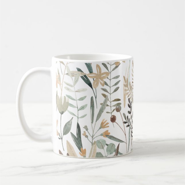 Meadow Wildflowers: Watercolor Charm. Coffee Mug (Left)