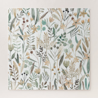 Meadow Wildflowers: Watercolor Charm. Jigsaw Puzzle