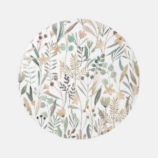 Meadow Wildflowers: Watercolor Charm. Rug