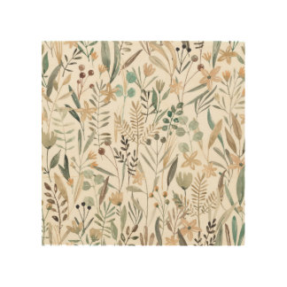 Meadow Wildflowers: Watercolor Charm. Wood Wall Art