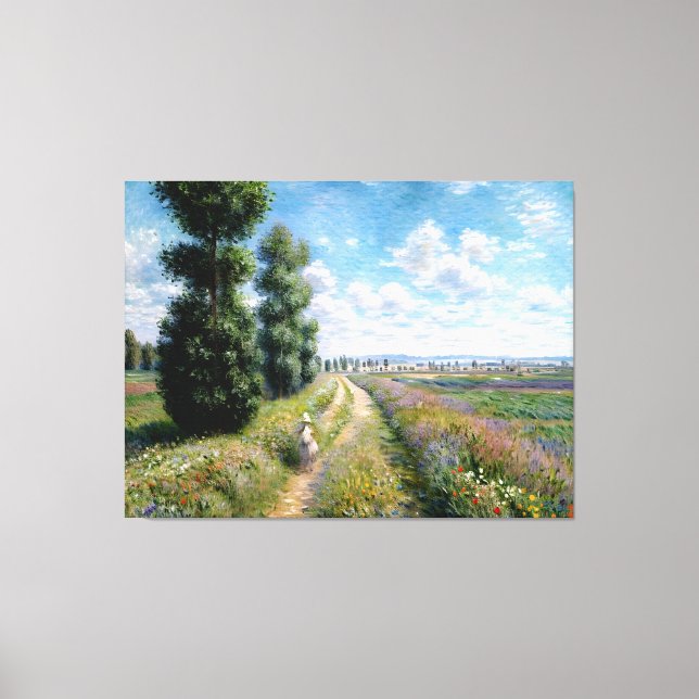 Meadow with Poplars Canvas Print (Front)