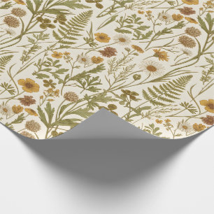 Meadowcore Botanical Illustrations Flowers Grasses Wrapping Paper
