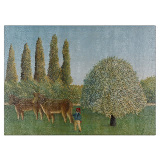 Meadowland (The Pasture), Henri Rousseau, 1910 Cutting Board
