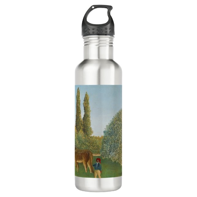 Meadowland (The Pasture), Henri Rousseau,  1910 Stainless Steel Water Bottle (Front)